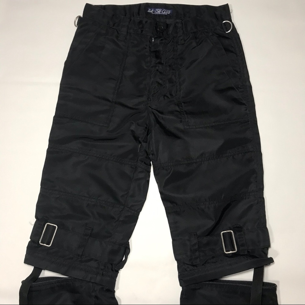 Black nylon detachable cargo pants